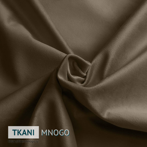 Фото ткани велюра “078” (однотонный коричневый)